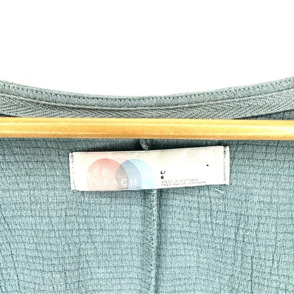 Free People FP Beach Mini Oversized El Mar Dress Blue Mountain Jubilee Sz Large - Picture 6 of 9